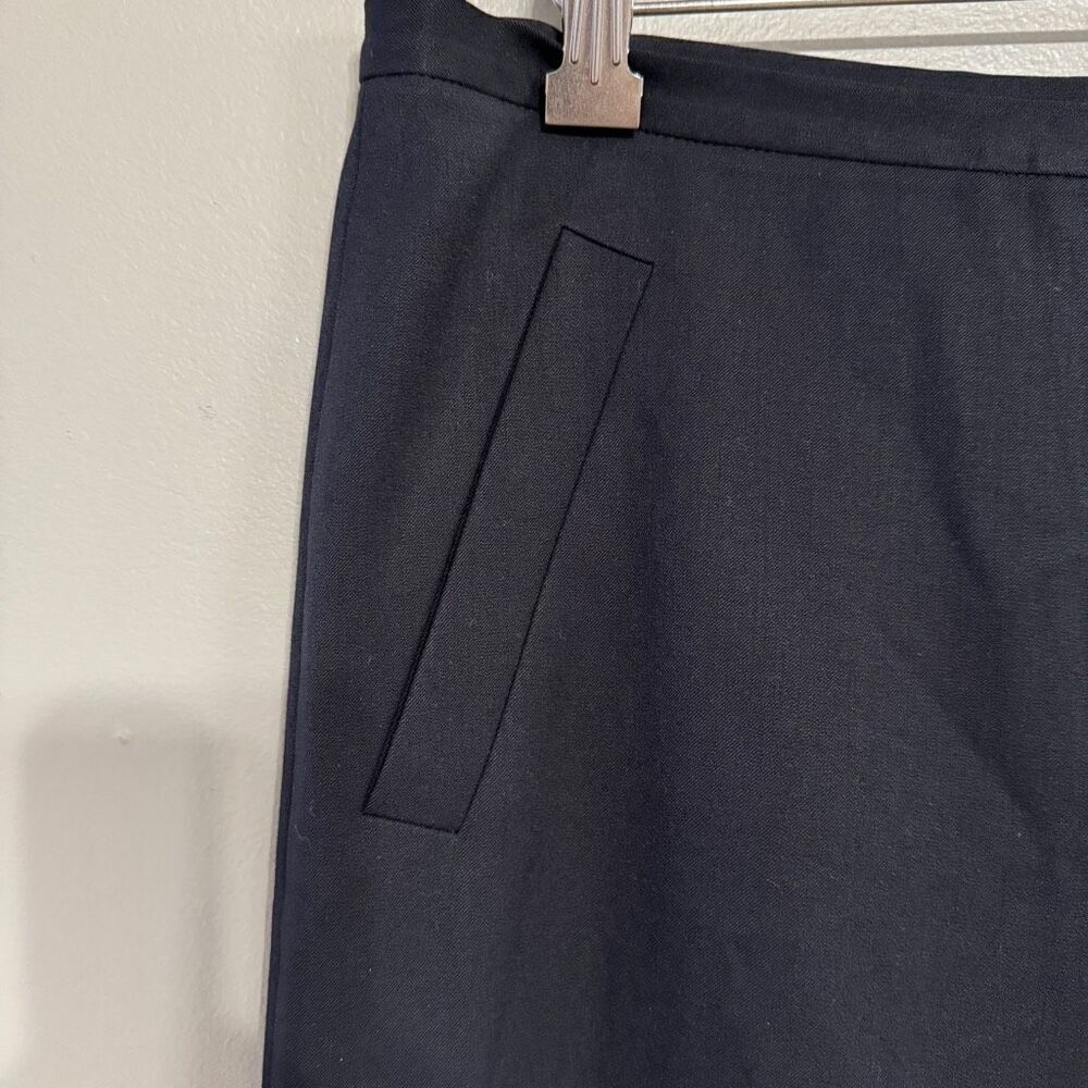 LAFAYETTE 148 NY || Black Wide Leg Cuff In Wool Pant size 10 - Picture 4 of 7